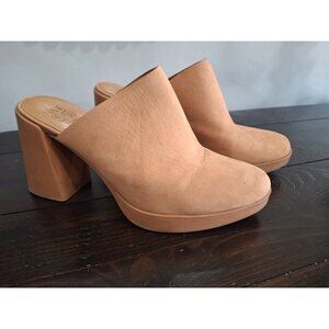 Naturalizer Gen N Connect Tan Leather Block Heeled Mules/Pre-owned, Sz. 9M